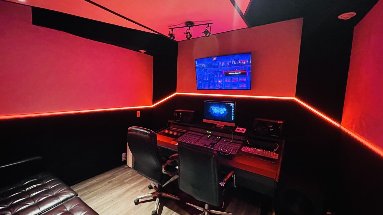 Recording Studio with large monitor